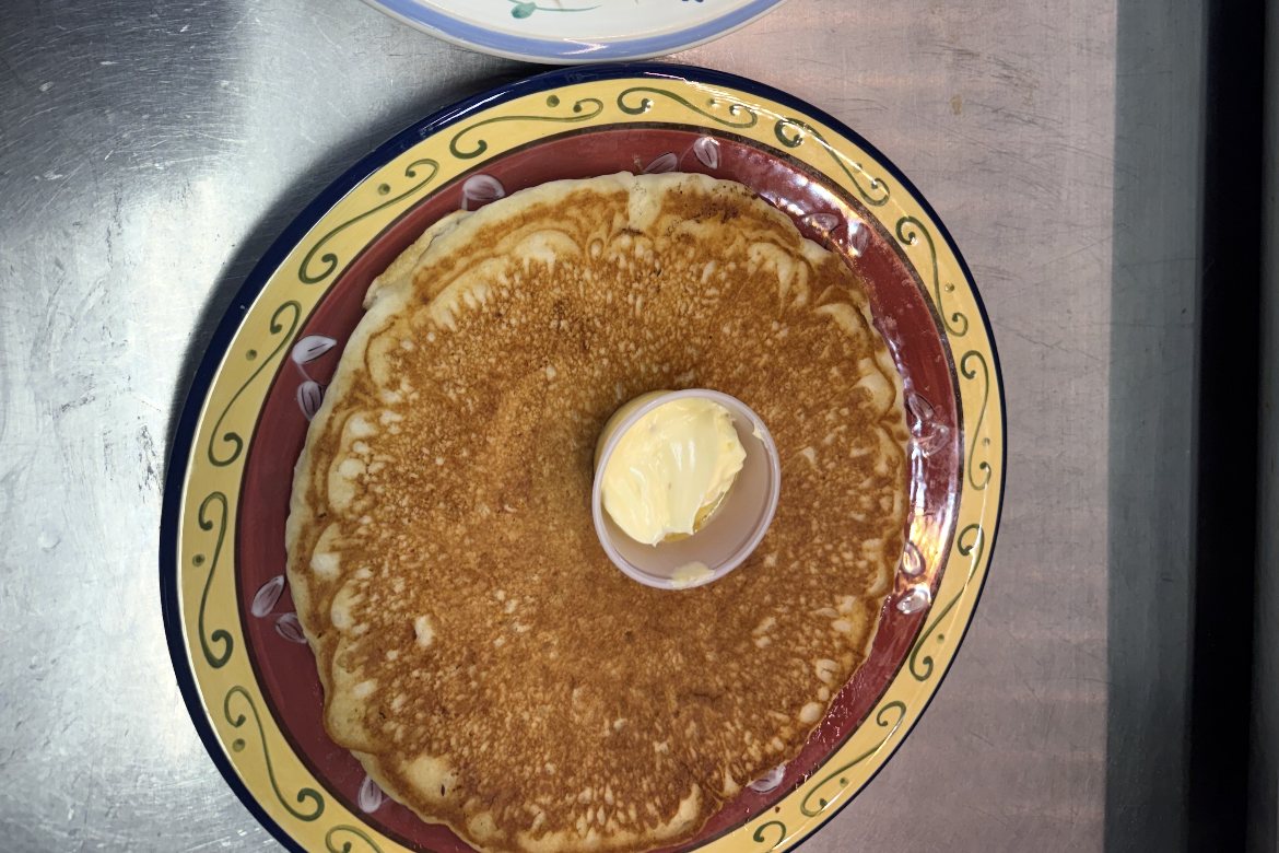 Golden buttermilk pancake with butter